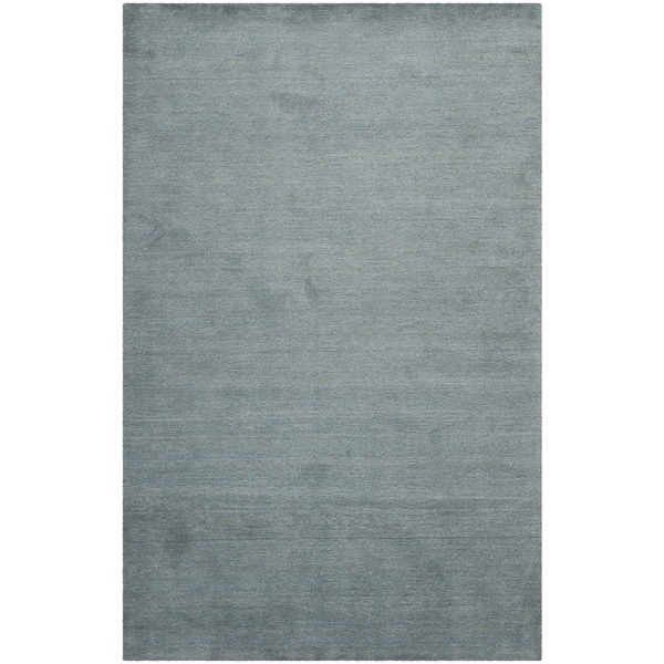 Loomed Knotted Himalayan Solid Blue Wool Rug (8'9 x 12') Safavieh 7x9   10x14 Rugs