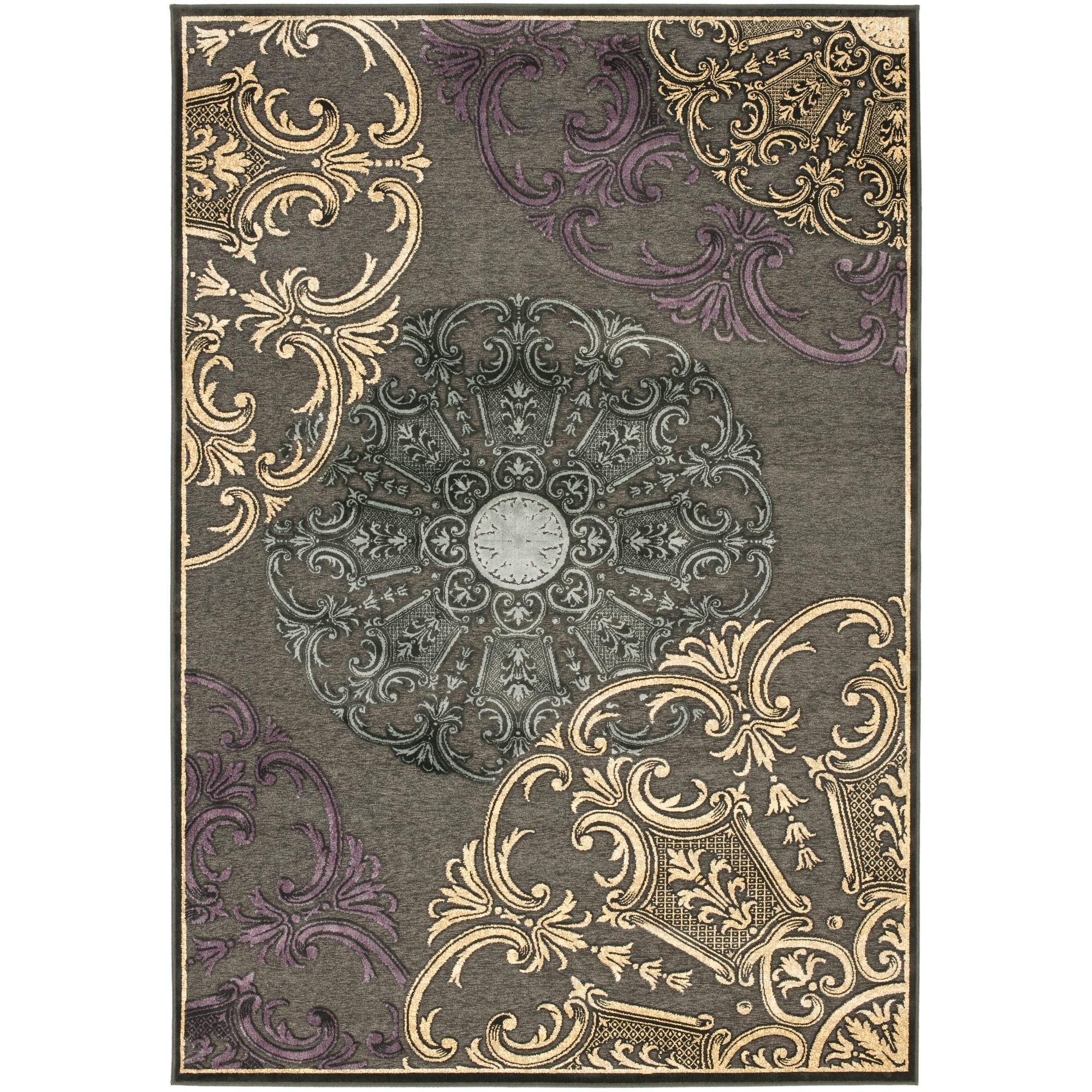 Shop Large Safavieh Paradise Charcoal Grey Viscose Rug - 8' x 11'2