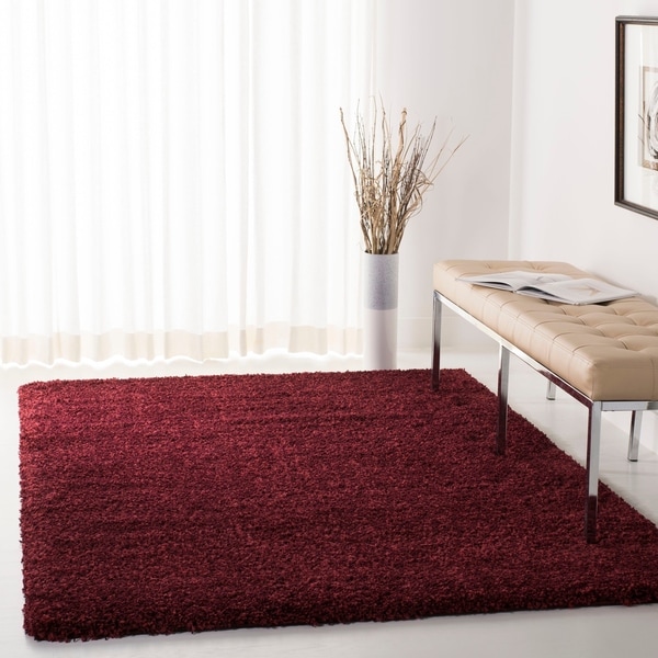 Safavieh California Cozy Plush Maroon Shag Rug - 8' x 10'