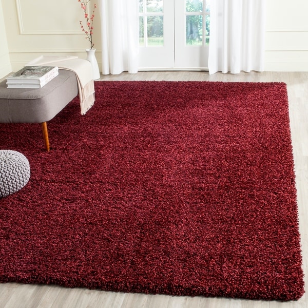 Safavieh California Cozy Plush Maroon Shag Rug - 8' x 10'