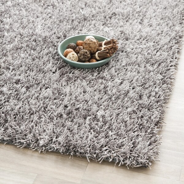 Safavieh Handmade New Orleans Shag Grey Textured Polyester Large Area Rug - 10' x 14'
