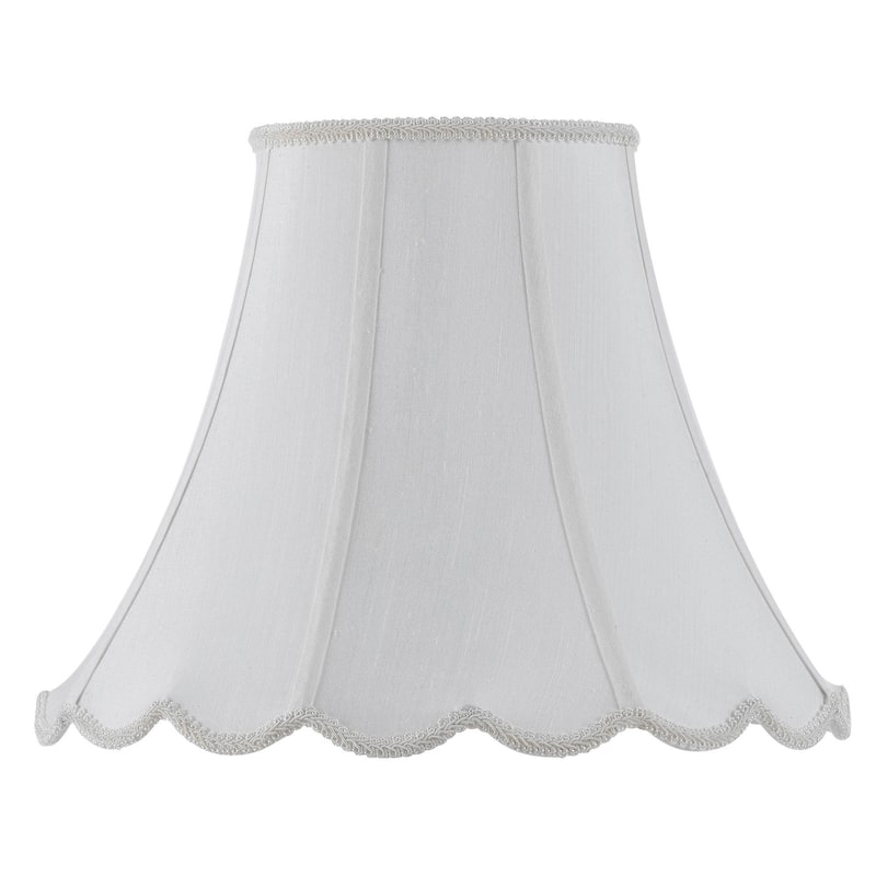 Cal Lighting 18-Inch Vertical Piped Scallop Bell Shade - White
