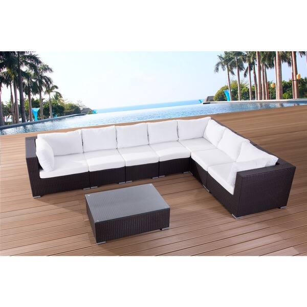 8 Piece Seating Sectional Wicker Set RIVA - Overstock -