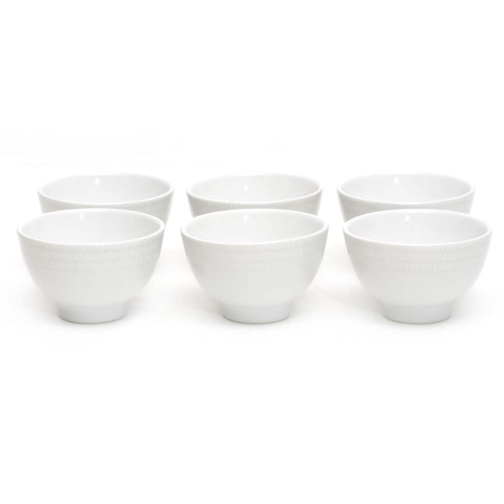 White Rice Round Fruit Bowl 4" 6.5oz (Set of 6)