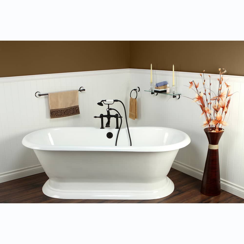 Kingston Brass Double-ended Cast Iron 72-inch Pedestal Bathtub with 7-inch Drillings