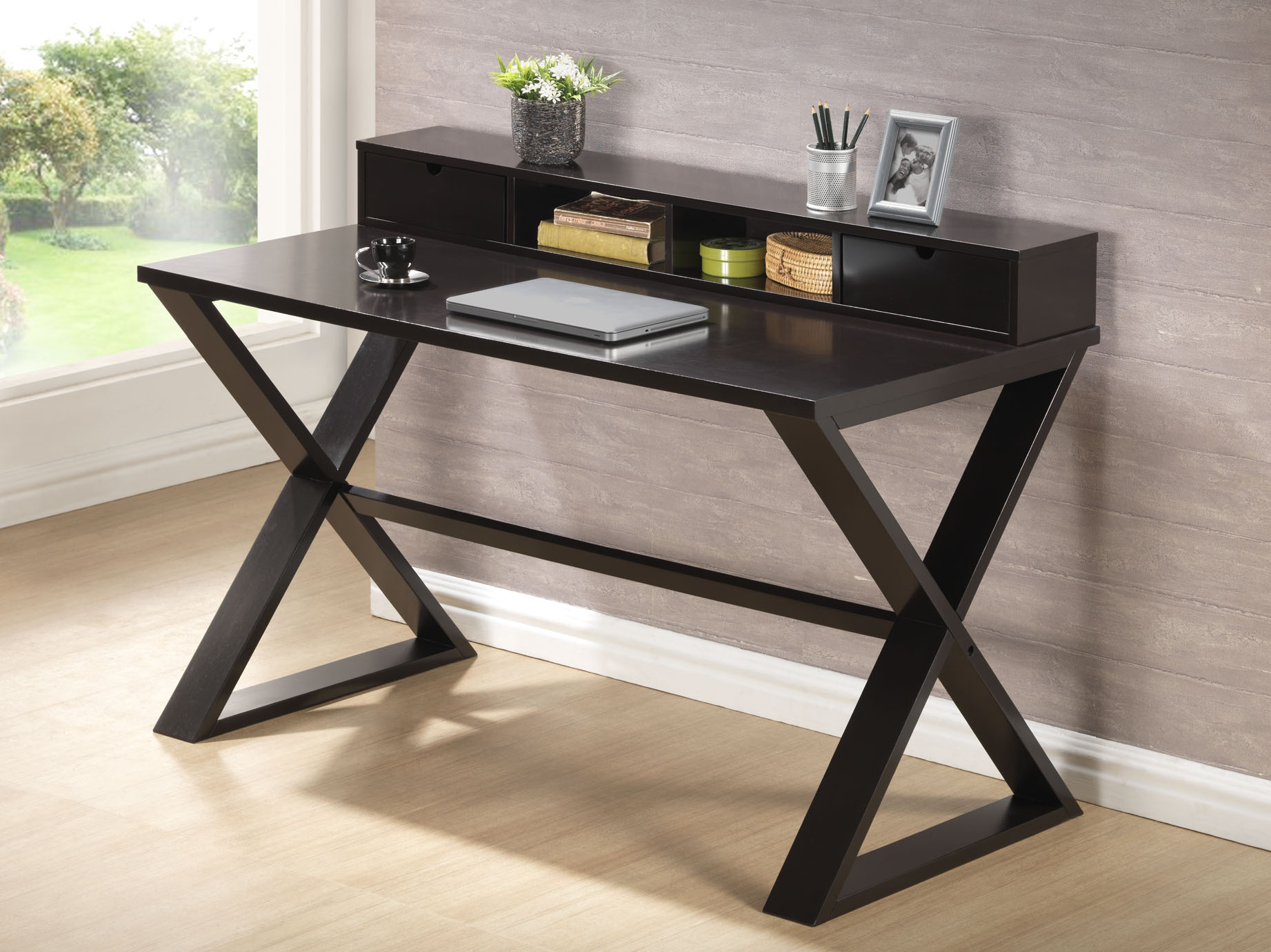 Baxton Studio Fargo Dark Brown Modern Writing Desk