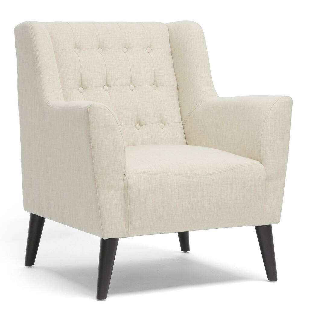 Baxton Studio Berwick Beige Linen Arm Chair