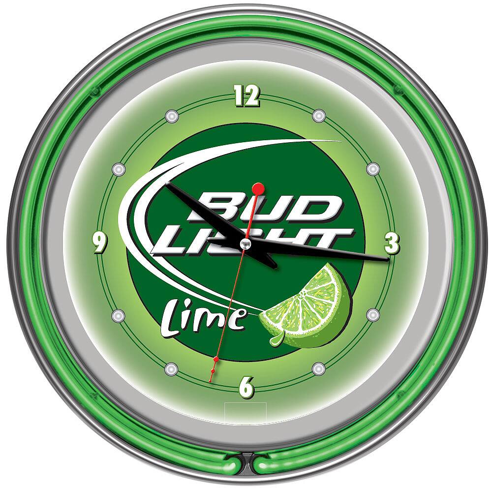 Bud Light Lime 14-inch Neon Wall Clock