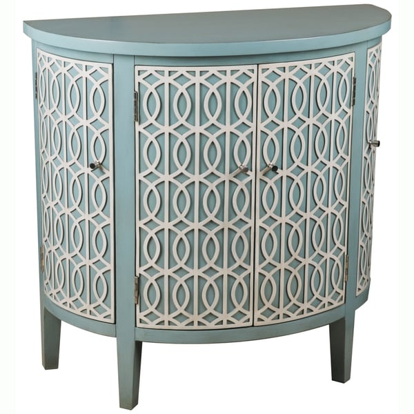 Hand-painted Blue Finish Demilune Accent Chest