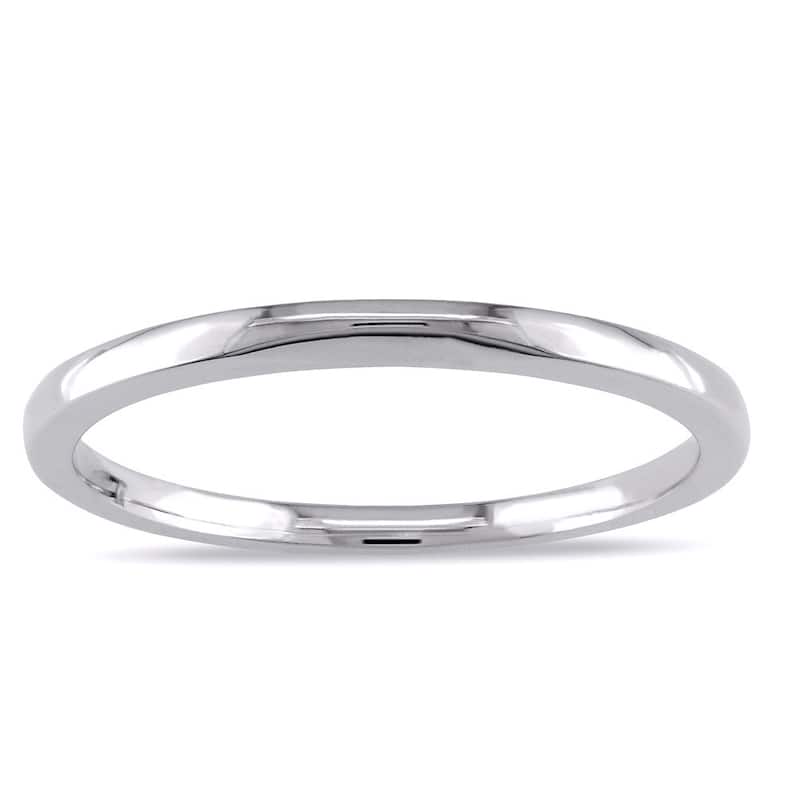 Miadora 10k White Gold Wedding Band - 6