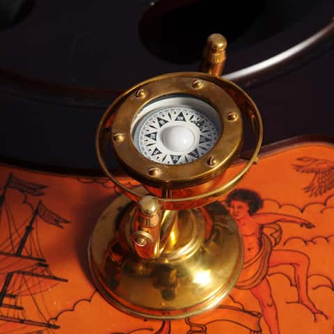 Old Modern Handicrafts Brass Gimbaled Compass