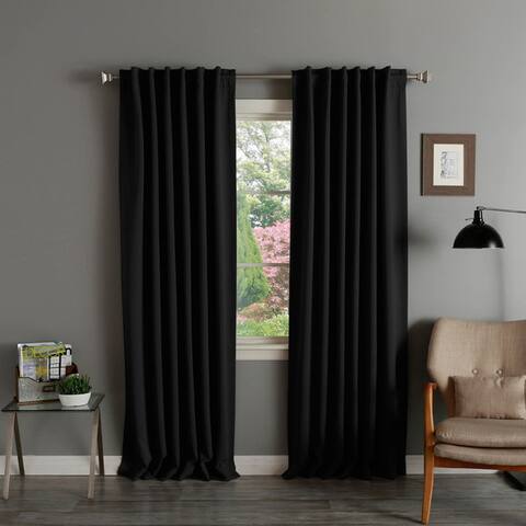 Aurora Home Solid Insulated Thermal Blackout Curtain Panel Pair - 52 x 120