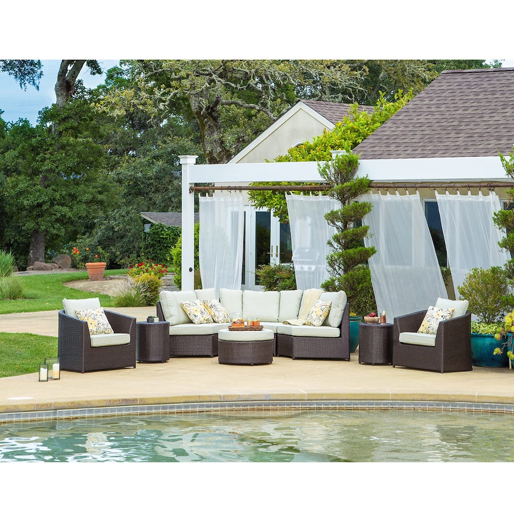 Corvus Melrose 8-piece Brown Wicker Patio Furniture Set