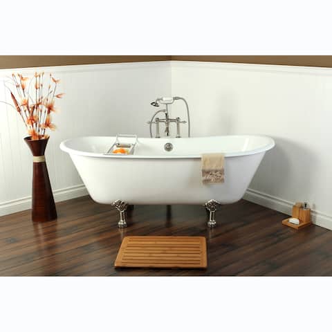 67-inch Cast Iron Double Slipper Clawfoot Bathtub