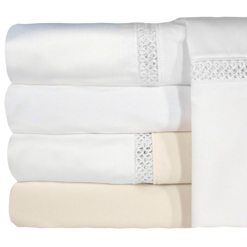 Grand Luxe Egyptian Cotton Duetta 1200 Thread Count Deep Pocket Sheet Separates and Pillowcase Separates