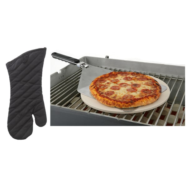 Mr. BBQ Pizza Stone Kit with Grilling Mit Free Shipping Today