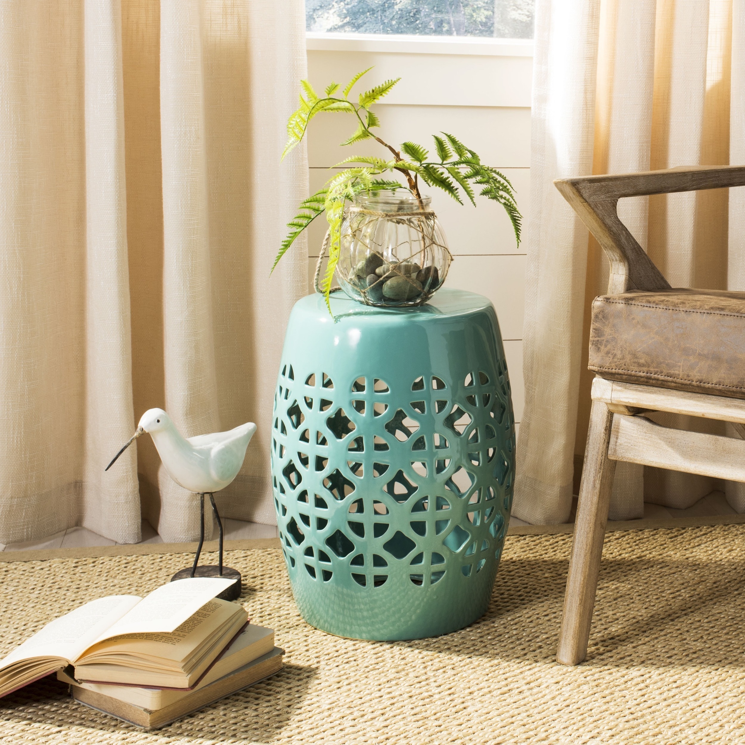 Light blue store garden stool