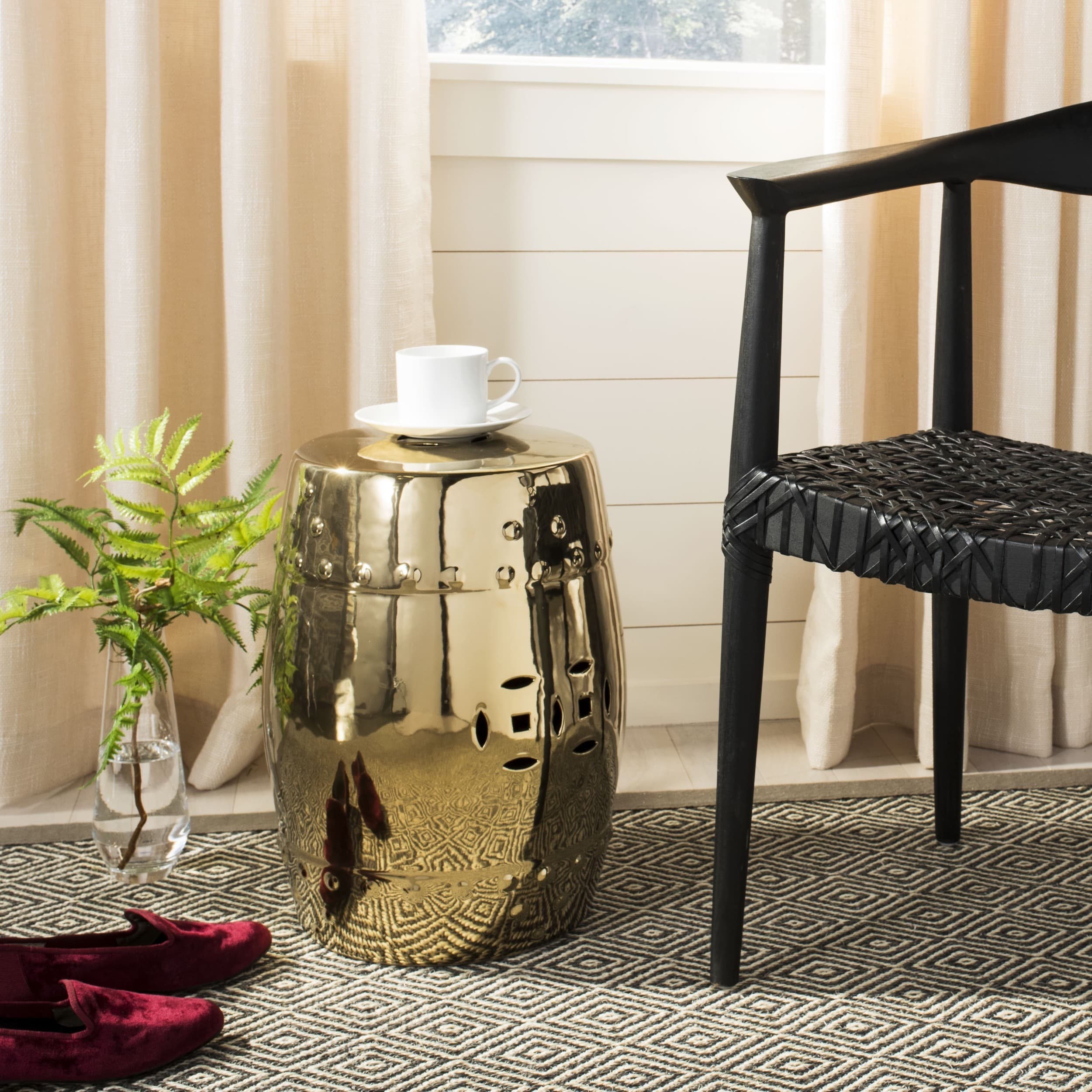 SAFAVIEH Paradise Treasures Gold Ceramic Decorative Garden Stool