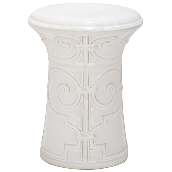 Safavieh Paradise Zoe White Ceramic Garden Stool Safavieh Garden Accents