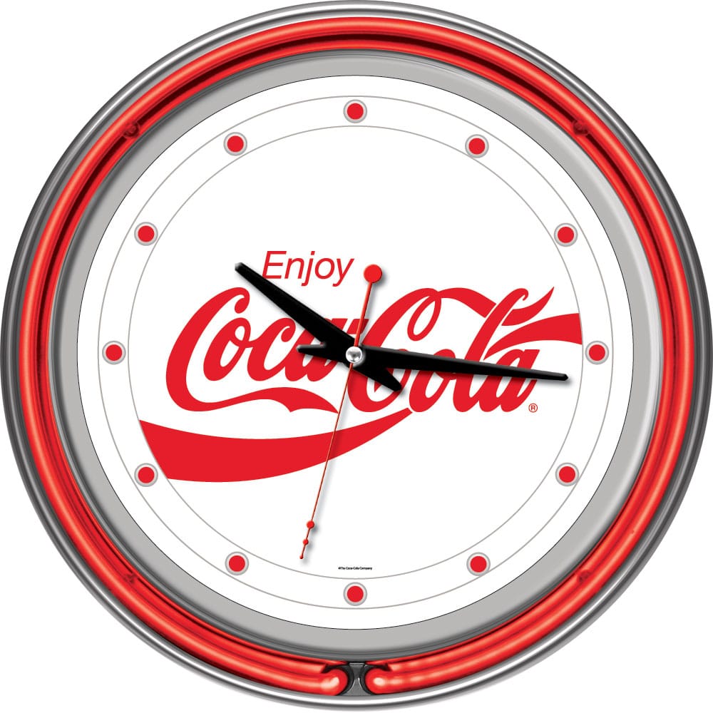 Enjoy Coke White Neon Clock
