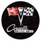 preview thumbnail 2 of 0, Corvette C2 Black Chrome Double Ring Neon Clock - White