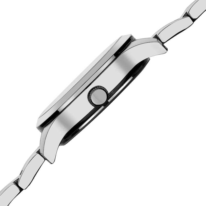 Akribos XXIV Women's Stainless Steel Diamond Silver-Tone Bracelet Quartz Watch - black/silver - black/silver