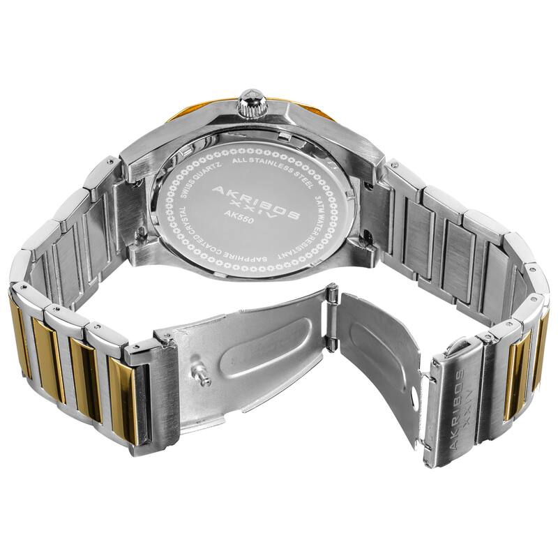 Akribos XXIV Women's SilverTone Quartz Stainless Steel Crystal Bracelet Watch
