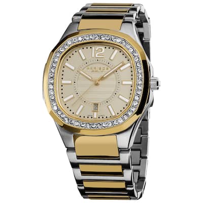Akribos XXIV Women's SilverTone Quartz Stainless Steel Crystal Bracelet Watch