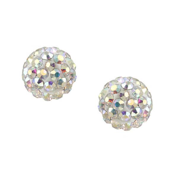 Icz Stonez Sterling Silver Crystal Cer Fireball Stud Crystal Cer Fireball Stud
