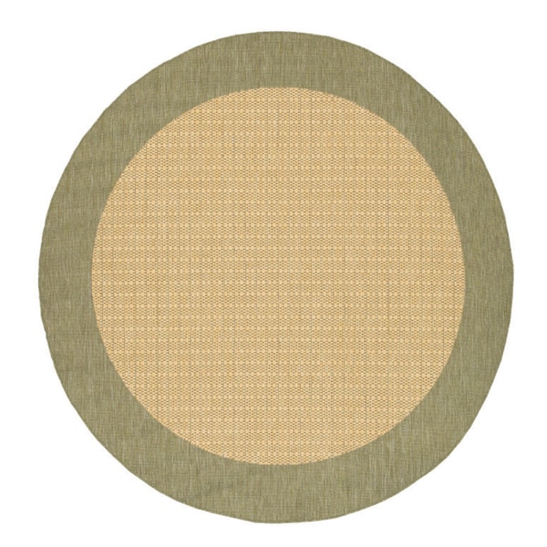 Recife Checkered Field/ Natural Green Area Rug (86 Round)  