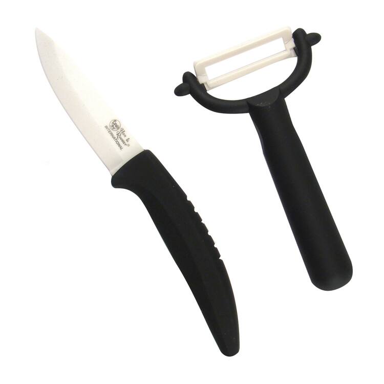 Hen & Rooster Ceramic Zirconia Paring and Peeler Kitchen Knife Set