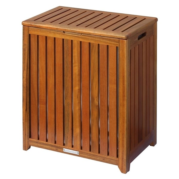 Oceanstar Solid Wood Spa Hamper Overstock 7732083