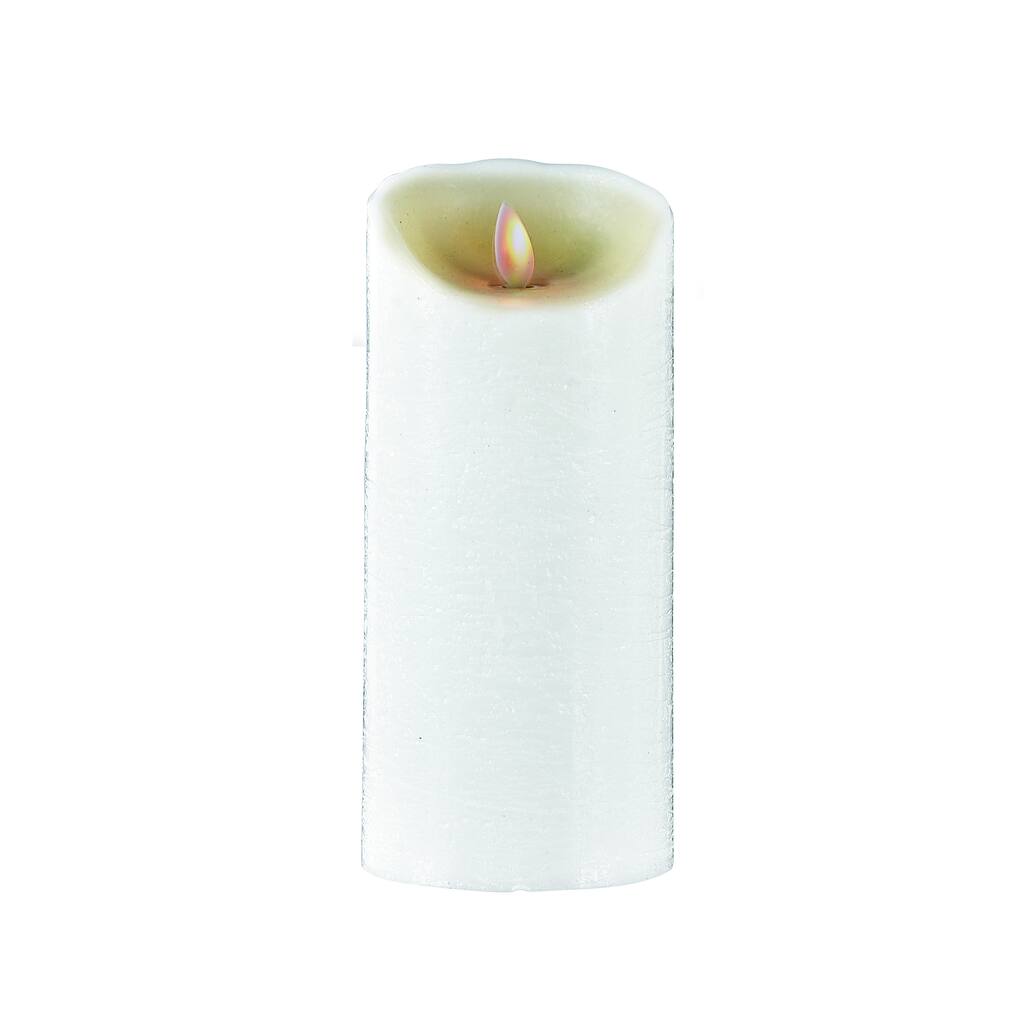 MYSTIQUE FLAMELESS CANDLE WHITE DISTRESSED