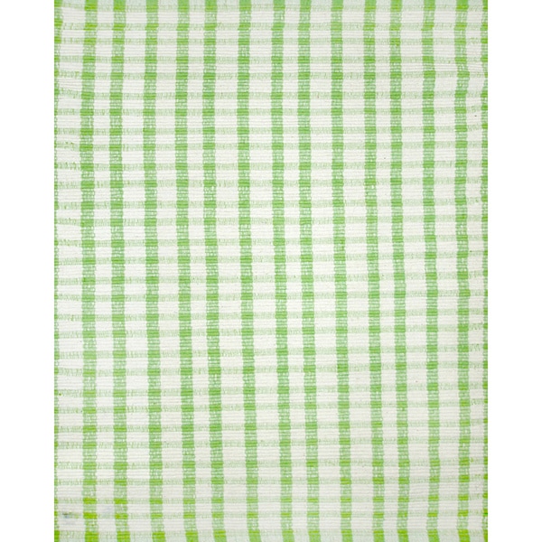 Manam Plaid Rag Green and White Rug (3' x 5') Manam Rugs