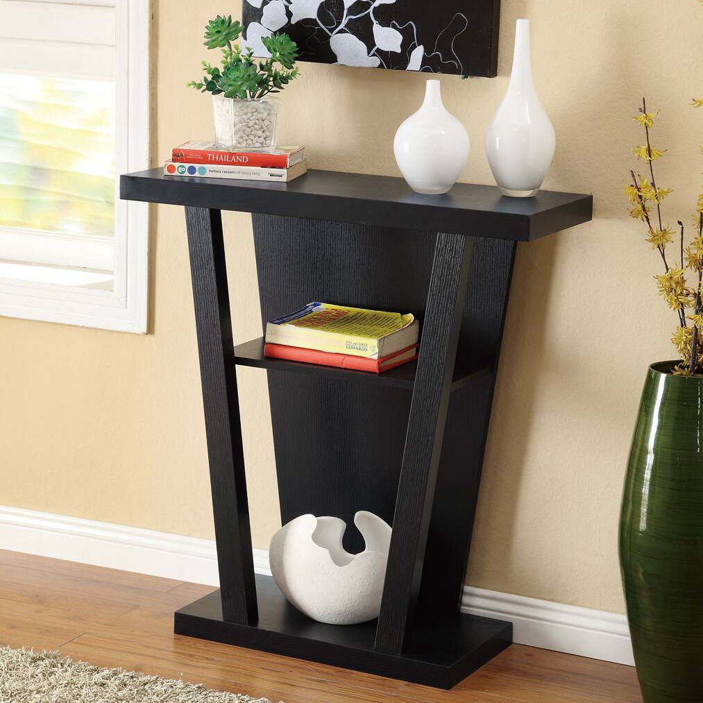 Black Finish Console Sofa Entry Table