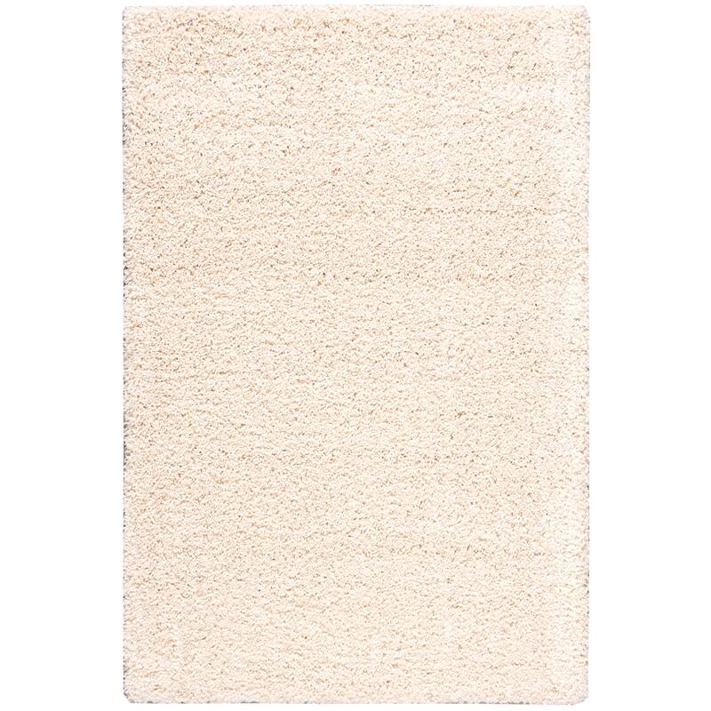 Nourison Amore Shag Area Rug - Modern & Contemporary/Shag - Cream - Solid - 8' x 10' - Rectangle - Synthetic/Olefin/Polypropylene - 7'10" x 10'10" - N/A