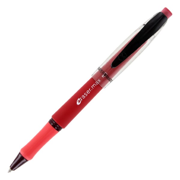 PaperMate Eraser Max Erasable Red Ink Ballpoint Pen (Pack of 12) Free