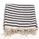 preview thumbnail 4 of 5, Authentic Pestemal Fouta Charcoal Black Turkish Cotton Bath/ Beach Towel