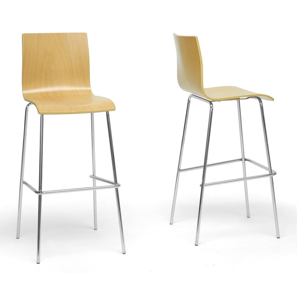 Sydney Plywood Modern Bar Stools (Set of 2)