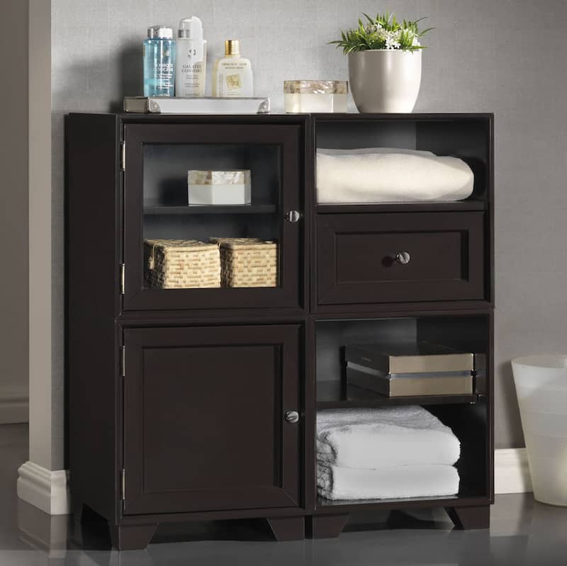 Baxton Studio Alaska Dark Brown Modular Storage Cabinet