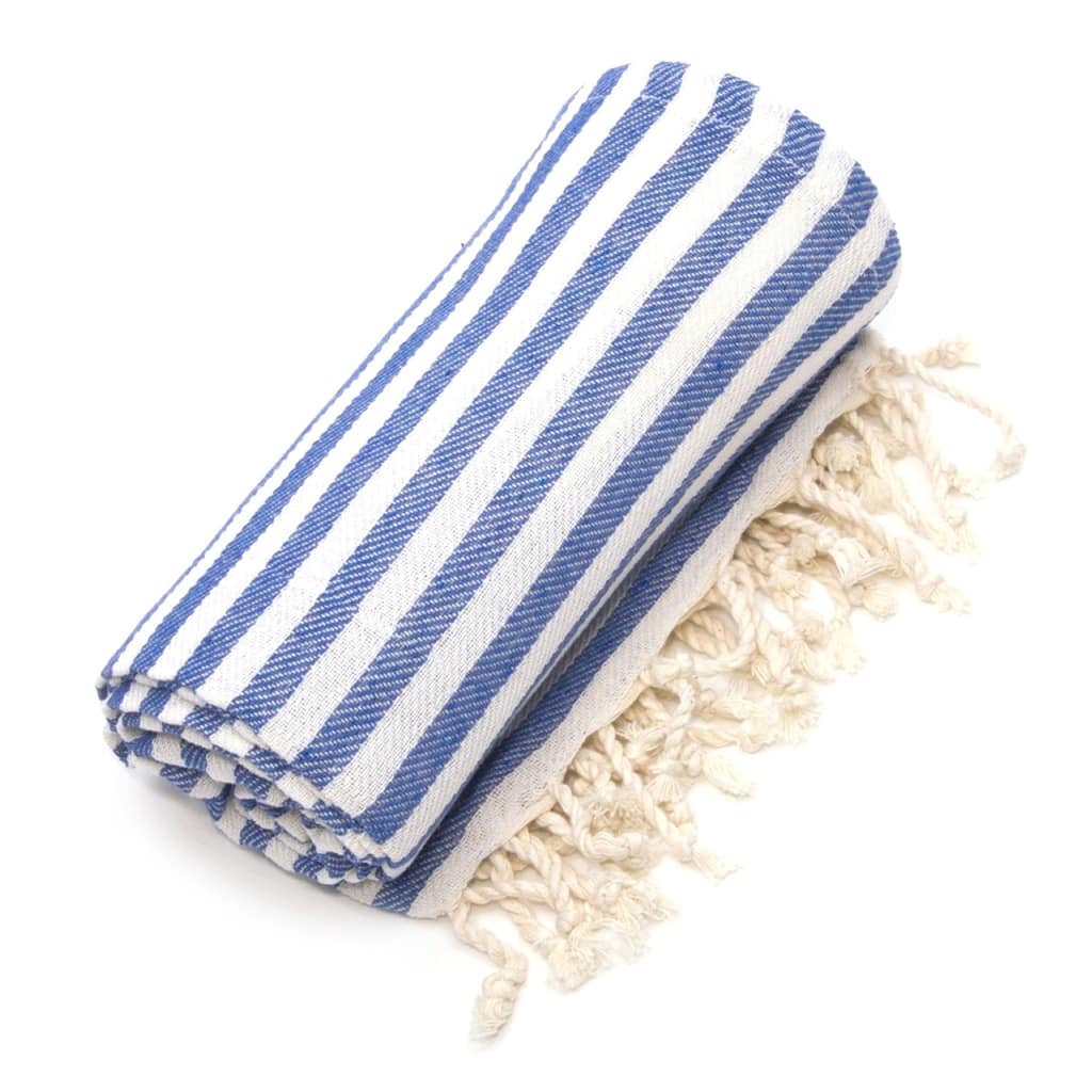Authentic Pestemal Fouta True Blue Turkish Cotton Bath/ Beach Towel
