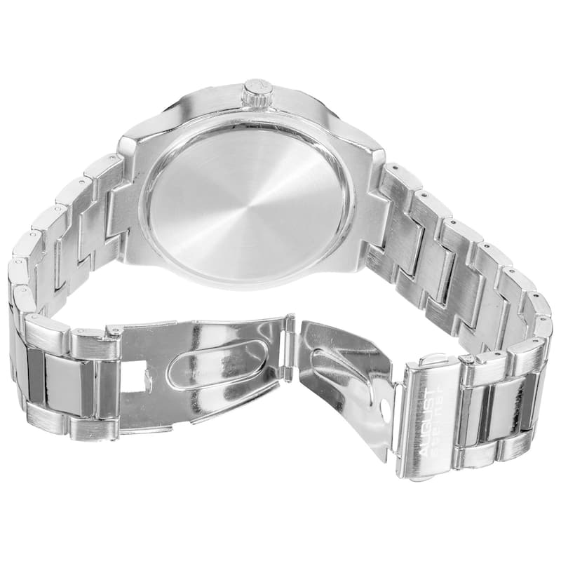 August Steiner Men's Quartz Sport Multifunction Silver-Tone Bracelet Watch
