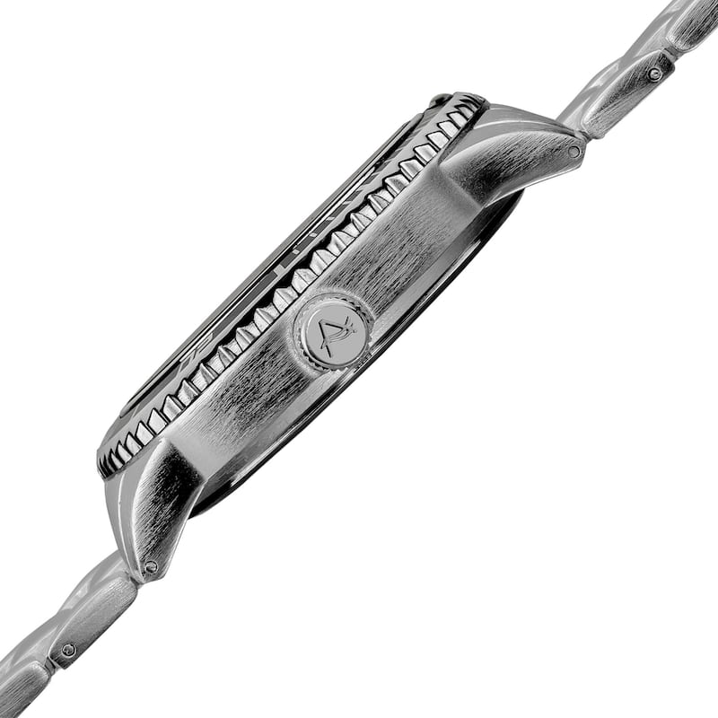 August Steiner Men's Quartz Silvertone Multifunction Divers Bracelet Watch