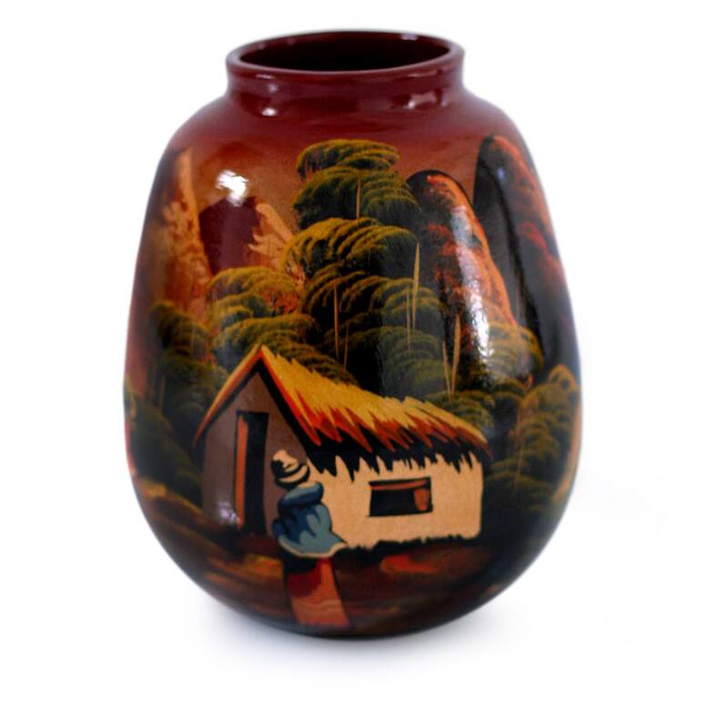 Handmade Ceramic 'The Cottage' Vase (Peru)