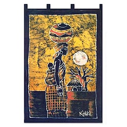 Batik Wall Hanging cotton 'african drum' batik wall hanging (ghana) - free shipping Batik Wall Hanging cotton 'african drum' batik wall hanging (ghana) - free shipping
