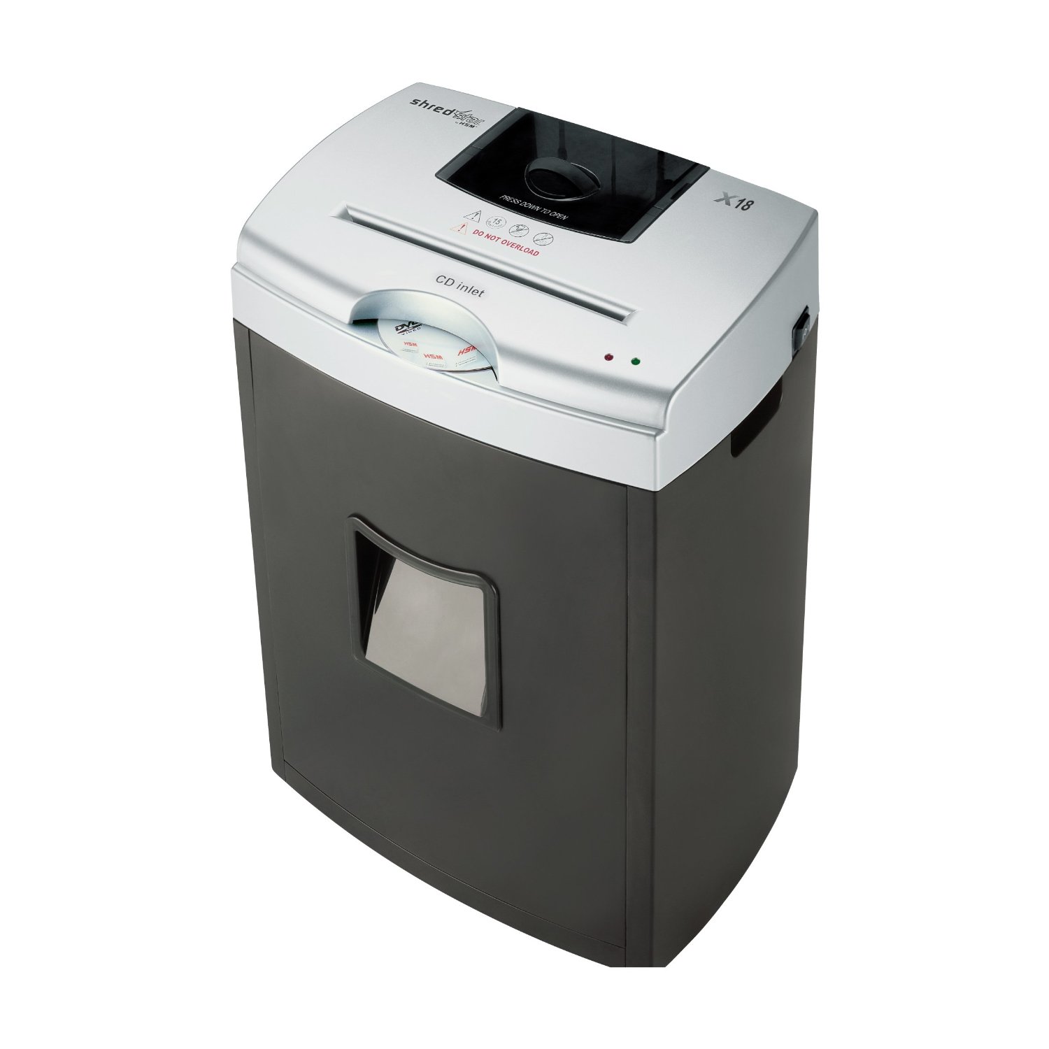 Hsm X18 Light duty Cross cut Shredder (Black/ silverDimensions 14.75 inches wide x 10.25 inches deep x 22.25 inches high Model X18 )