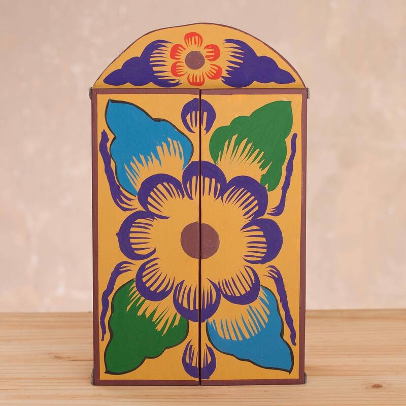 Handmade Plywood and Ceramic Yawar Fiesta Retablo (Peru)