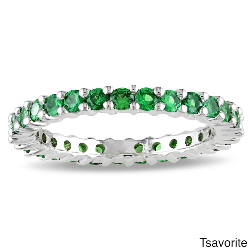 Miadora 14k Gold Gemstone Stackable Eternity Ring