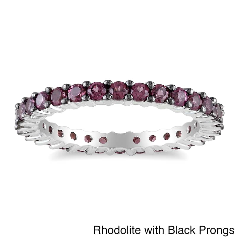 Miadora 14k Gold Gemstone Stackable Eternity Ring