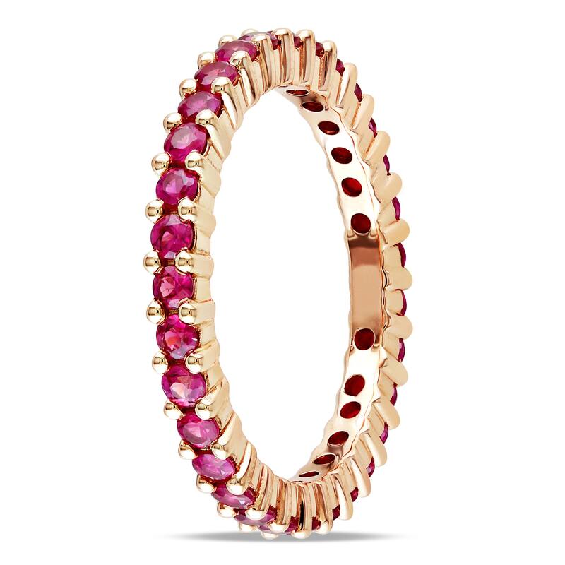Miadora 14k Gold Gemstone Stackable Eternity Ring